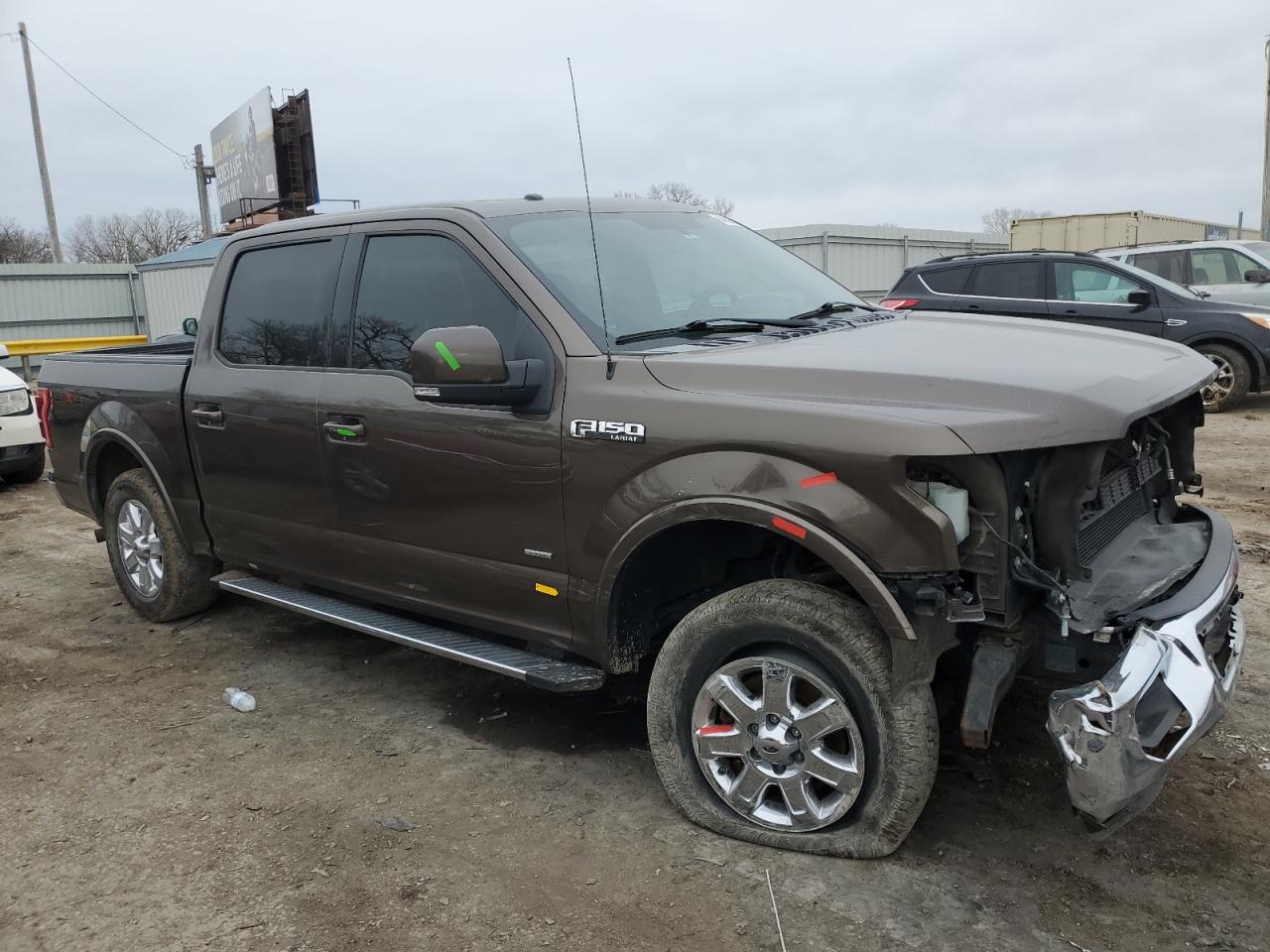2015 Ford F-150 VIN 1FTEW1EG7FFB03664 Copart auction photo, front end / side damage thumbnail 4