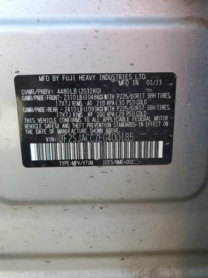 2014 Subaru Forester VIN JF2SJACC7EG400185 Copart auction photo, side / rear end damage thumbnail 15