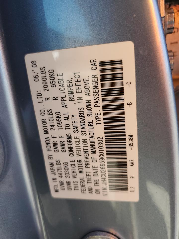 2009 Acura TSX VIN JH4CU26659C010302 Copart auction photo, front end damage thumbnail 12