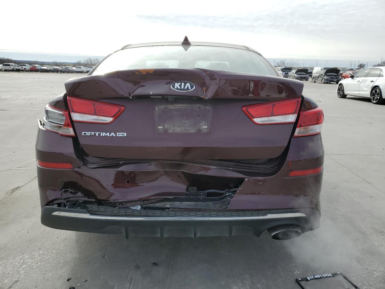2019 KIA Optima VIN 5XXGT4L30KG348448 Copart auction photo, rear end damage thumbnail 6