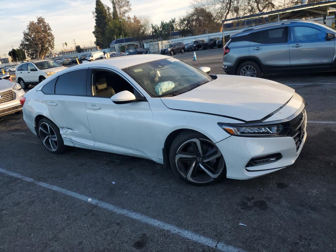 2019 Honda Accord VIN 1HGCV1F37KA009346 Copart auction photo, front end / side damage thumbnail 4