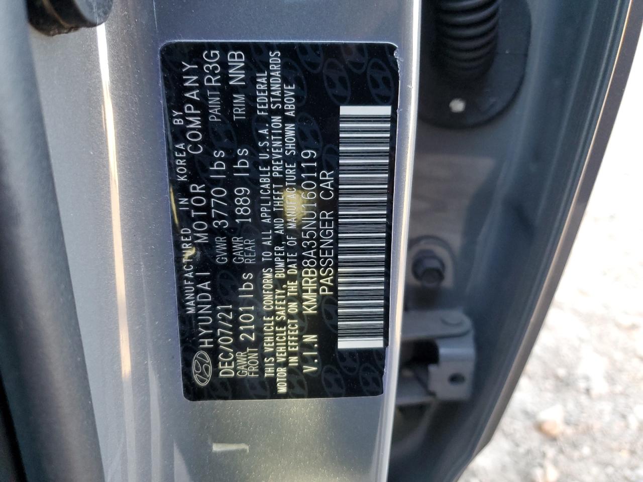 2022 Hyundai Venue VIN KMHRB8A35NU160119 Copart auction photo, front end damage thumbnail 15