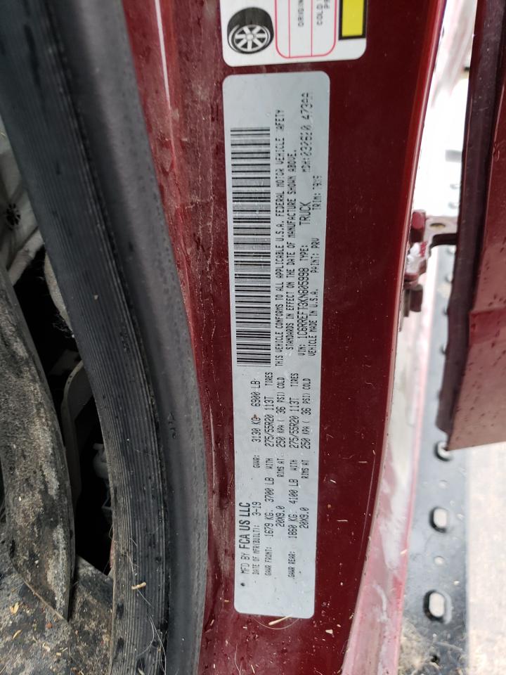2019 RAM 1500 VIN 1C6RREFT3KN805998 Copart auction photo, front end damage thumbnail 15