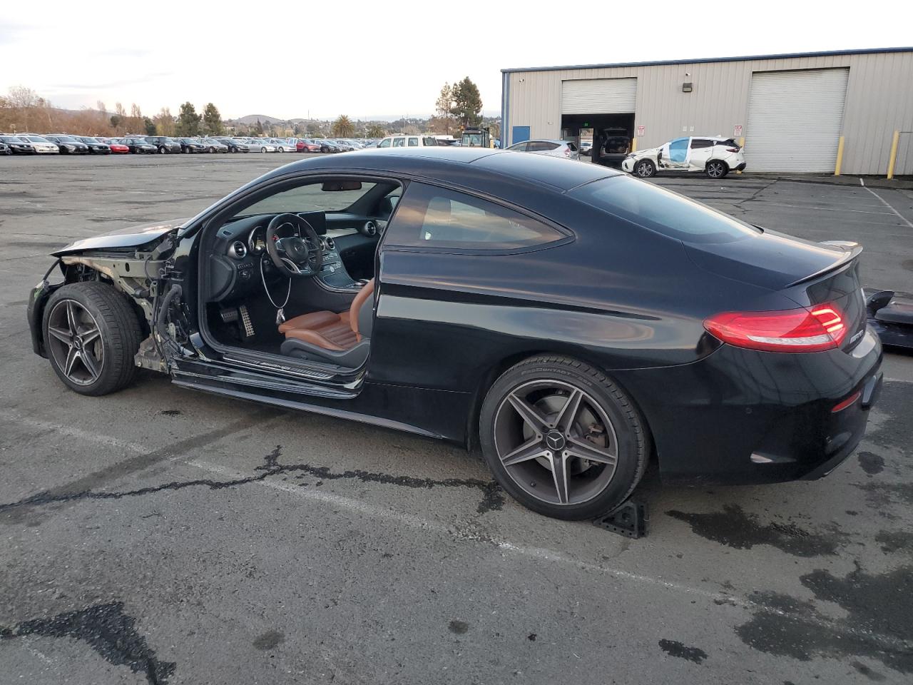 2018 Mercedes-Benz C-klasse VIN WDDWJ6EB4JF640169 Copart auction photo, front end / side damage thumbnail 2