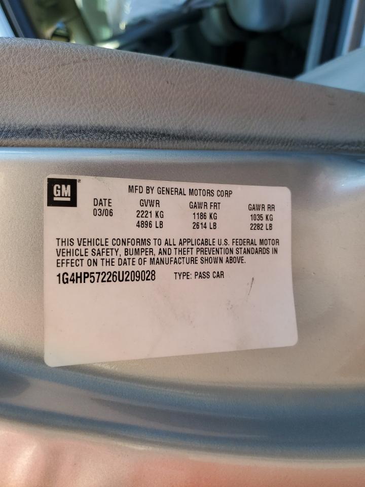 2006 Buick Lucerne VIN 1G4HP57226U209028 Copart auction photo, front end / undercarriage damage thumbnail 12