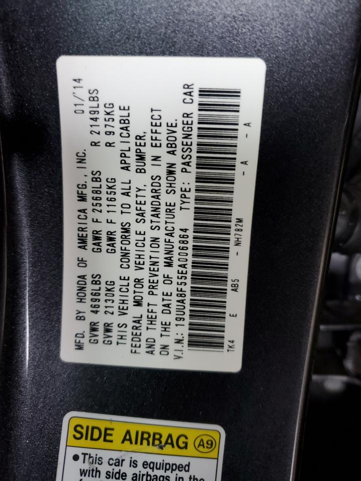 2014 Acura TL VIN 19UUA8F55EA006864 Copart auction photo, rear end / side damage thumbnail 12