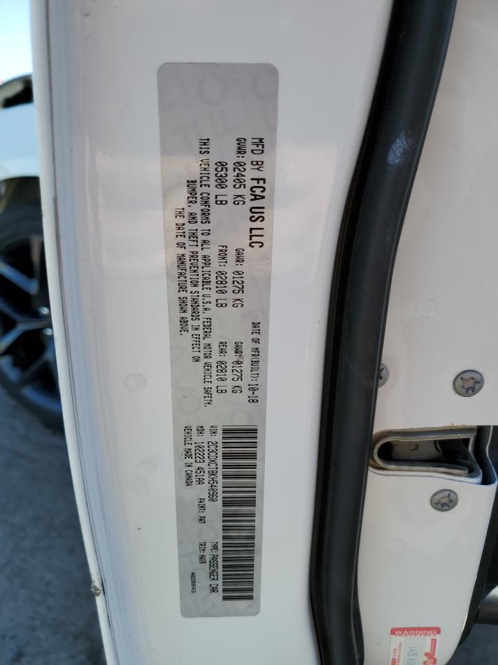 2019 Dodge Charger VIN 2C3CDXCT8KH540960 Copart auction photo, front end / rear end damage thumbnail 12
