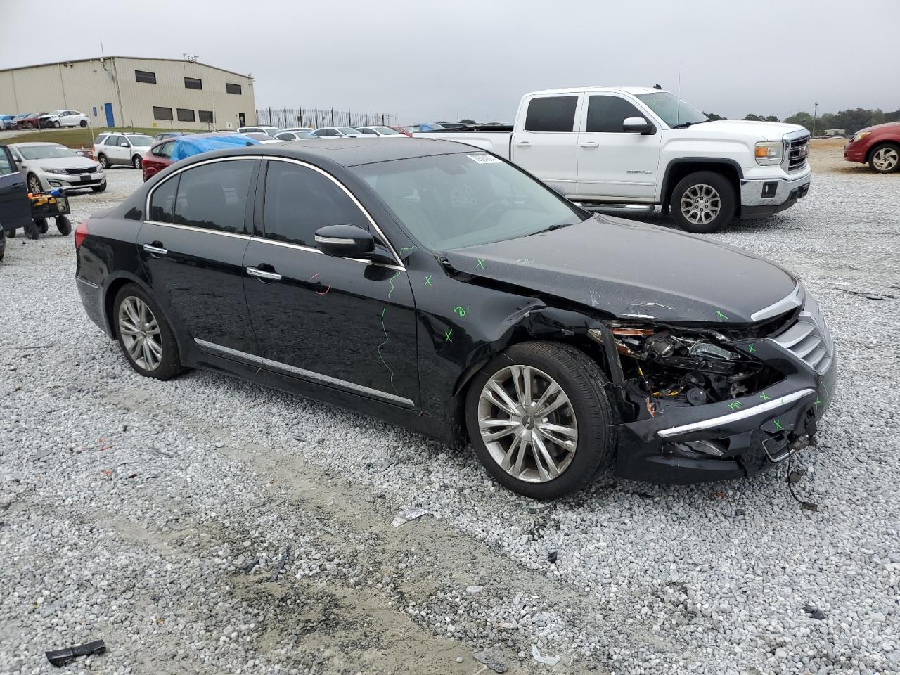 2012 Hyundai Genesis VIN KMHGC4DF3CU165335 Copart auction photo, front end / undercarriage damage thumbnail 4
