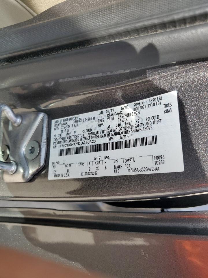 2013 Ford Escape VIN 1FMCU0HX1DUA90823 Copart auction photo, front end damage thumbnail 14