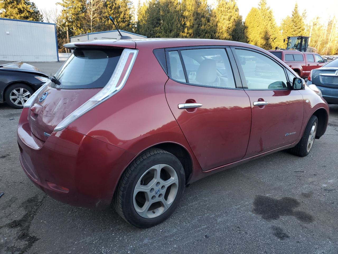 2012 Nissan Leaf VIN JN1AZ0CP7CT024837 Copart auction photo, front end / rear end damage thumbnail 3