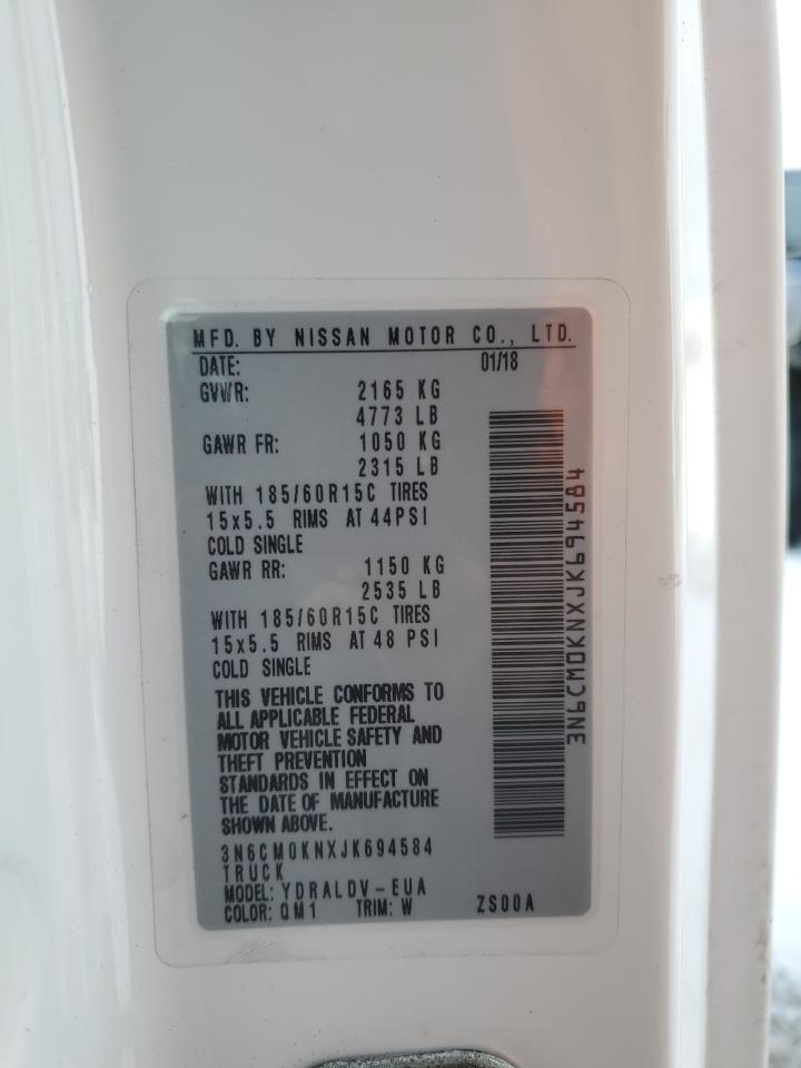 2018 Nissan NV VIN 3N6CM0KNXJK694584 Copart auction photo, front end damage thumbnail 13