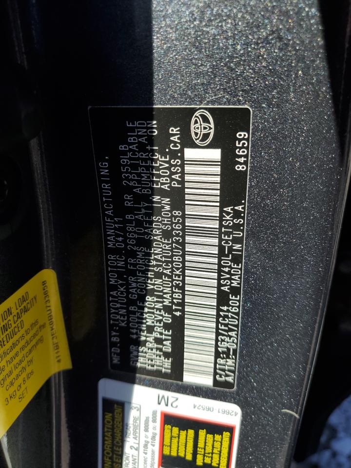 2011 Toyota Camry VIN 4T1BF3EK0BU733658 Copart auction photo, front end / undercarriage damage thumbnail 14