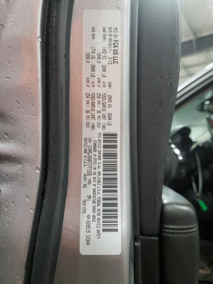 2015 Dodge Durango VIN 1C4RDJAG6FC771535 Copart auction photo, front end damage thumbnail 13