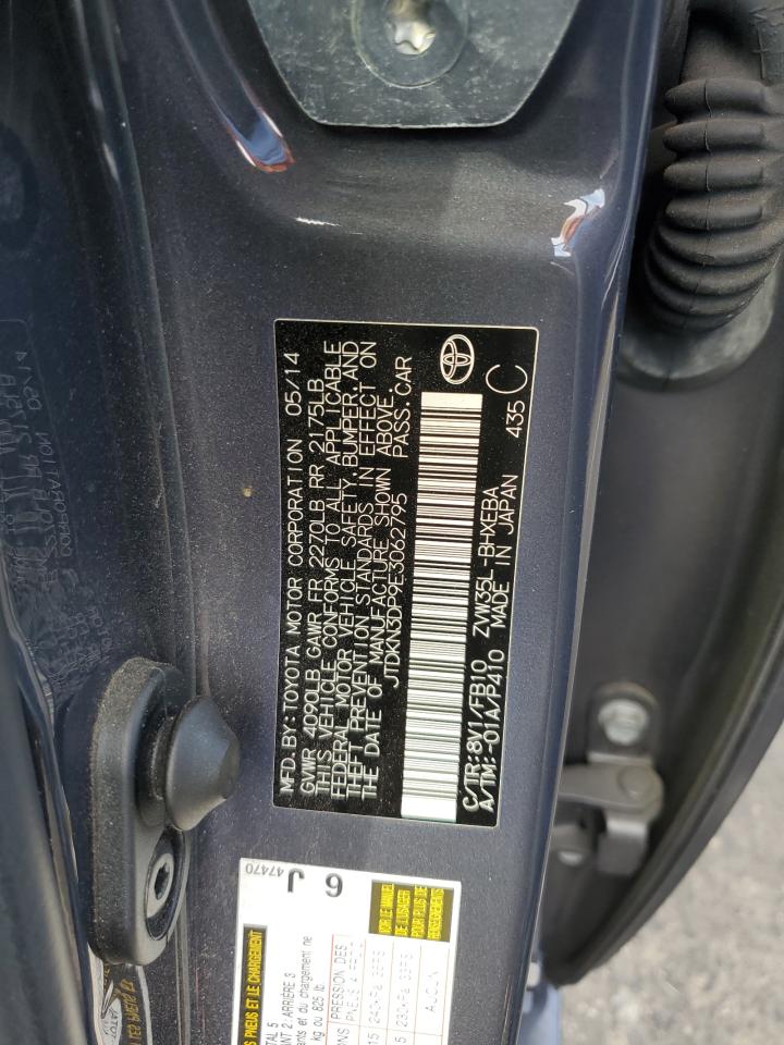2014 Toyota Prius VIN JTDKN3DP9E3062795 Copart auction photo, normal wear damage thumbnail 12