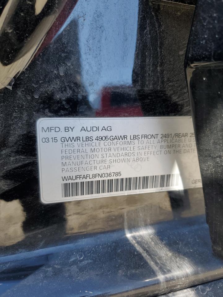 2015 Audi A4 VIN WAUFFAFL8FN036785 Copart auction photo, side / rear end damage thumbnail 12