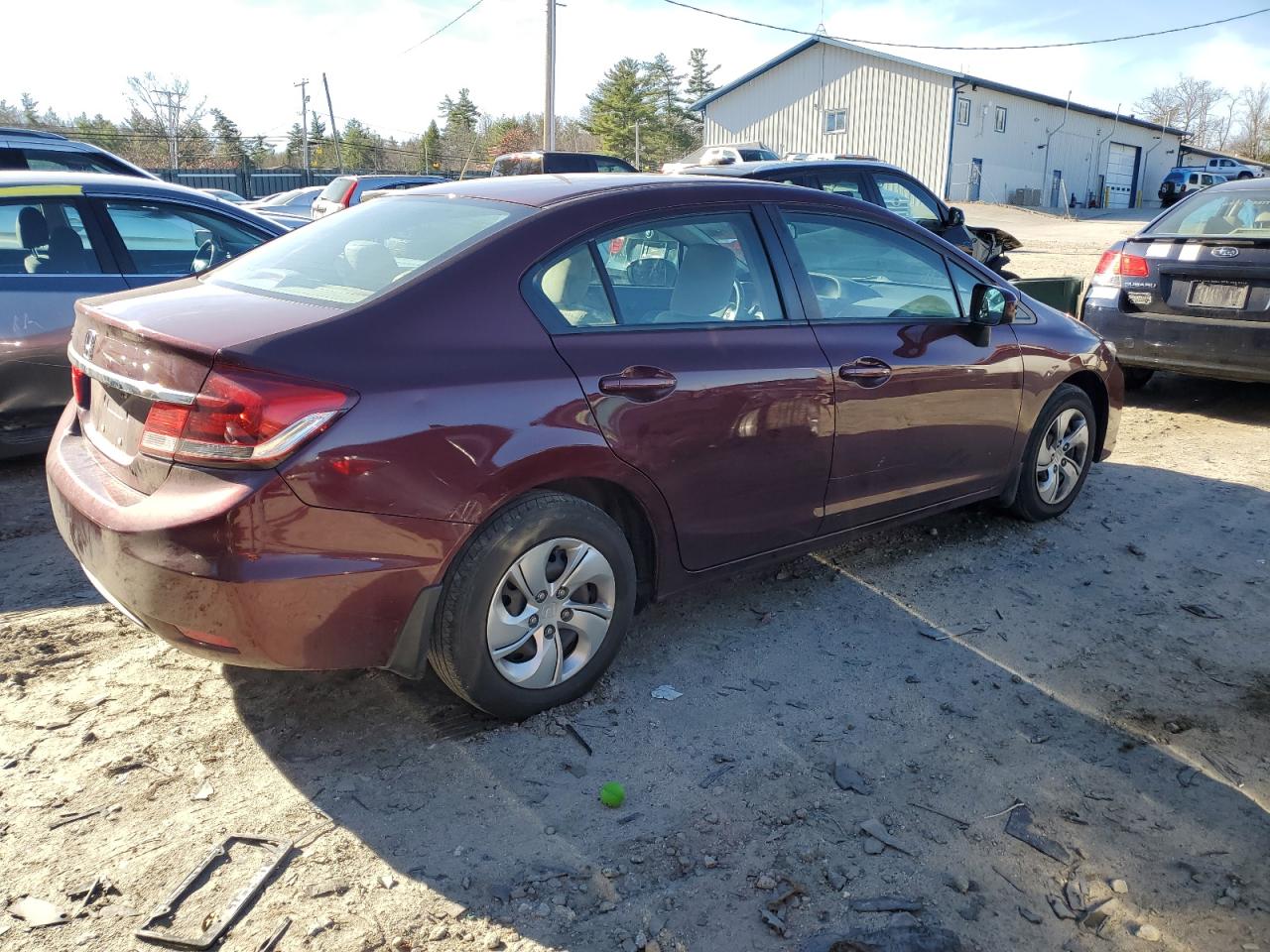 2015 Honda Civic VIN 2HGFB2E55FH504439 Copart auction photo, rear end / side damage thumbnail 3