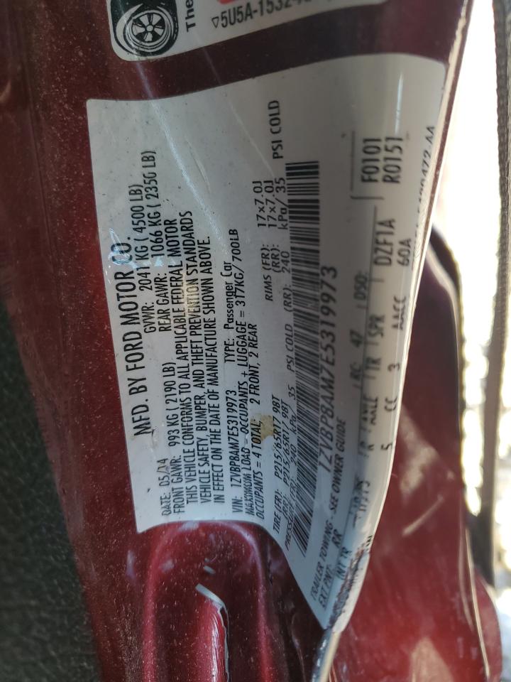 2014 Ford Mustang VIN 1ZVBP8AM7E5319973 Copart auction photo, side damage thumbnail 14