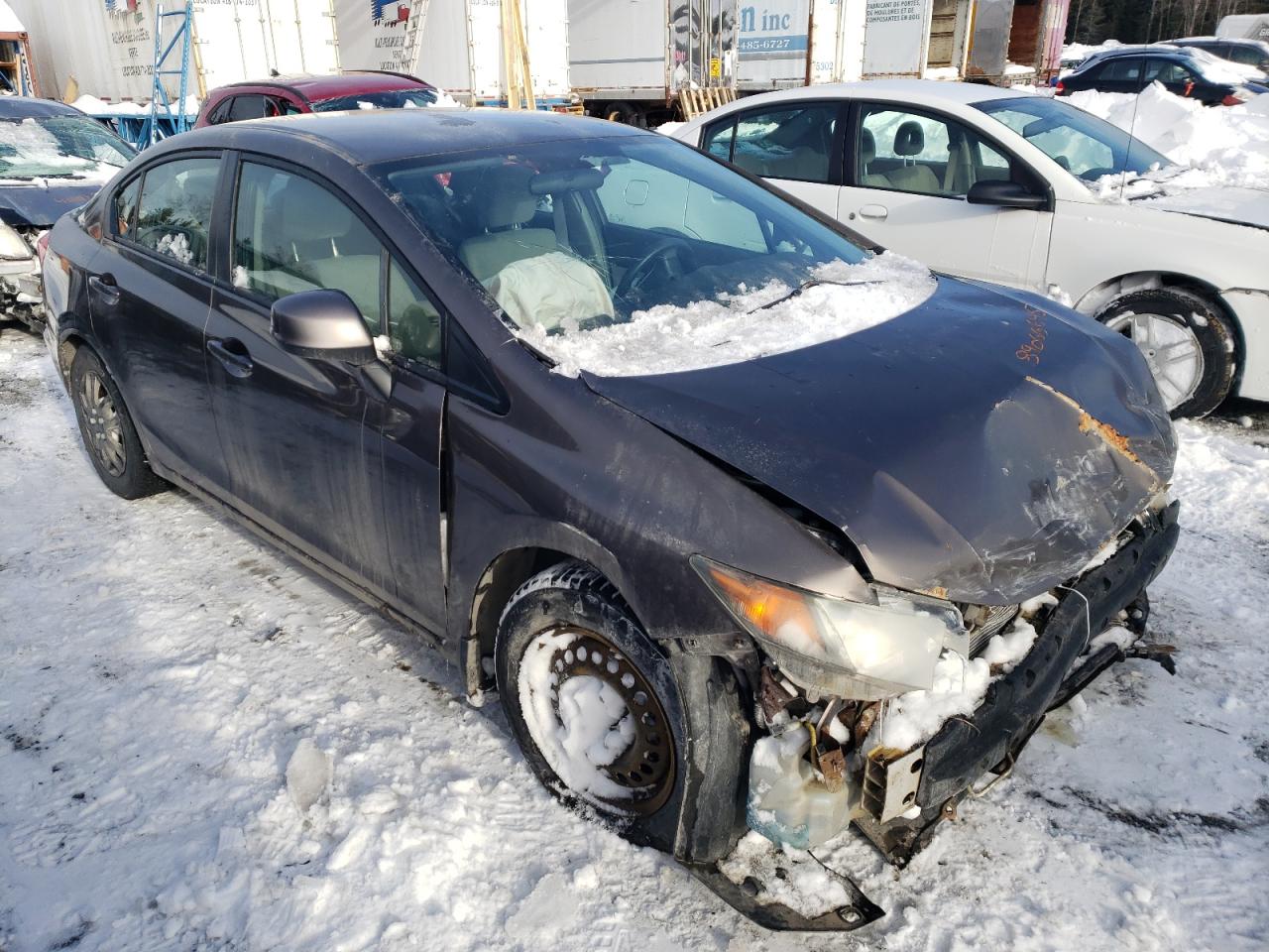 2012 Honda Civic VIN 2HGFB2F46CH017350 Copart auction photo, front end damage thumbnail 4