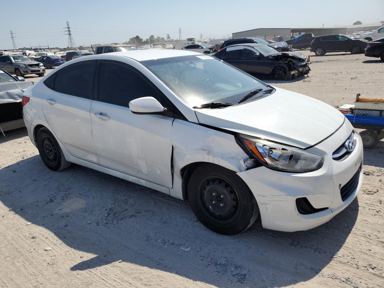 2016 Hyundai Accent VIN KMHCT4AE9GU160754 Copart auction photo, front end / side damage thumbnail 4