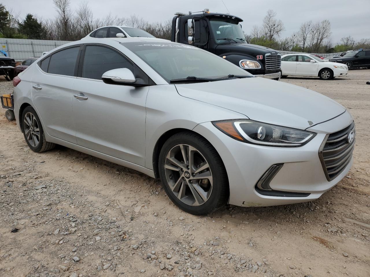 2017 Hyundai Elantra VIN 5NPD84LF3HH005760 Copart auction photo, side / front end damage thumbnail 4