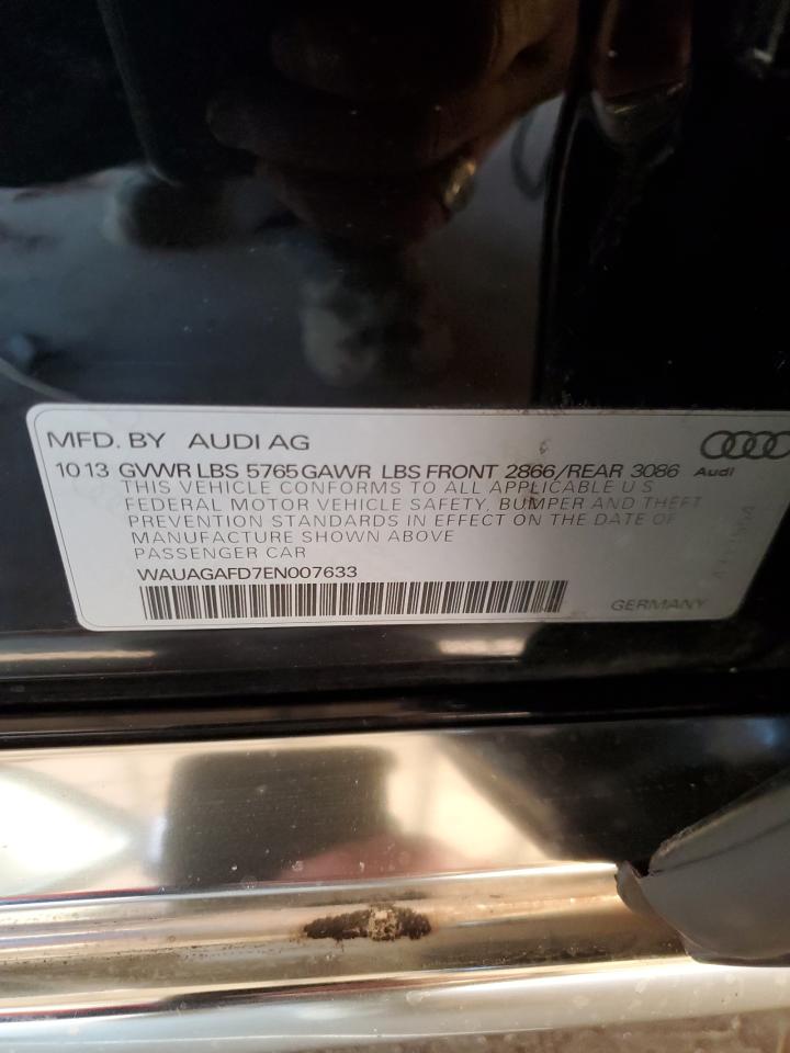 2014 Audi A8 VIN WAUAGAFD7EN007633 Copart auction photo, normal wear damage thumbnail 12