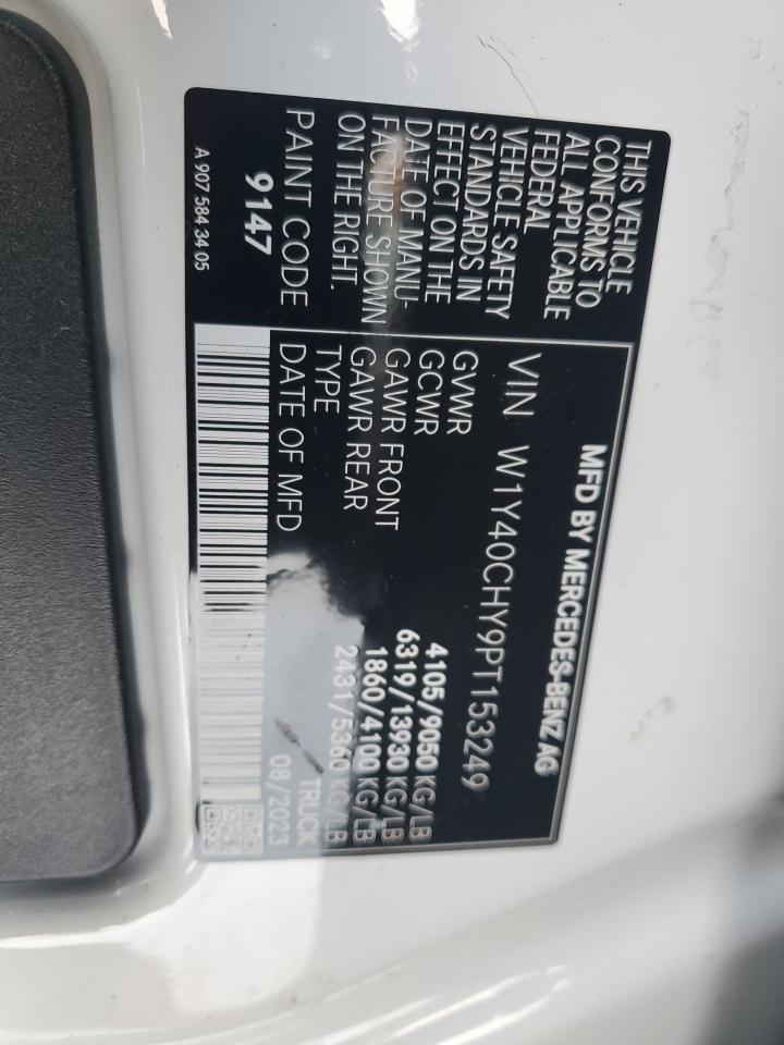 2023 Mercedes-Benz Sprinter VIN W1Y40CHY9PT153249 Copart auction photo, rear end damage thumbnail 13