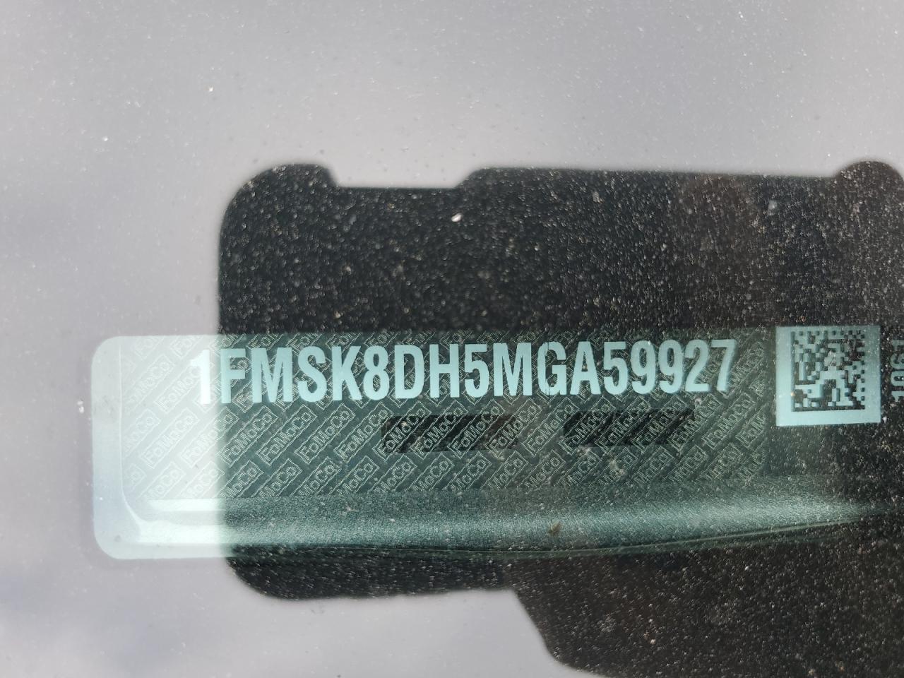 2021 Ford Explorer VIN 1FMSK8DH5MGA59927 Copart auction photo, front end / side damage thumbnail 15
