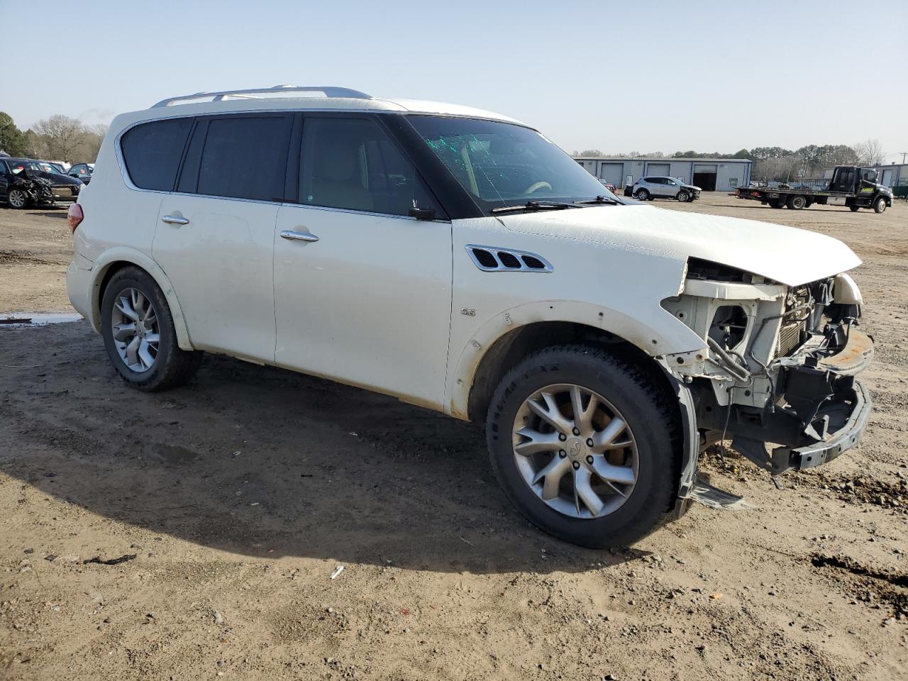2014 Infiniti QX80 VIN JN8AZ2NE7E9067972 Copart auction photo, front end / mechanical damage thumbnail 4