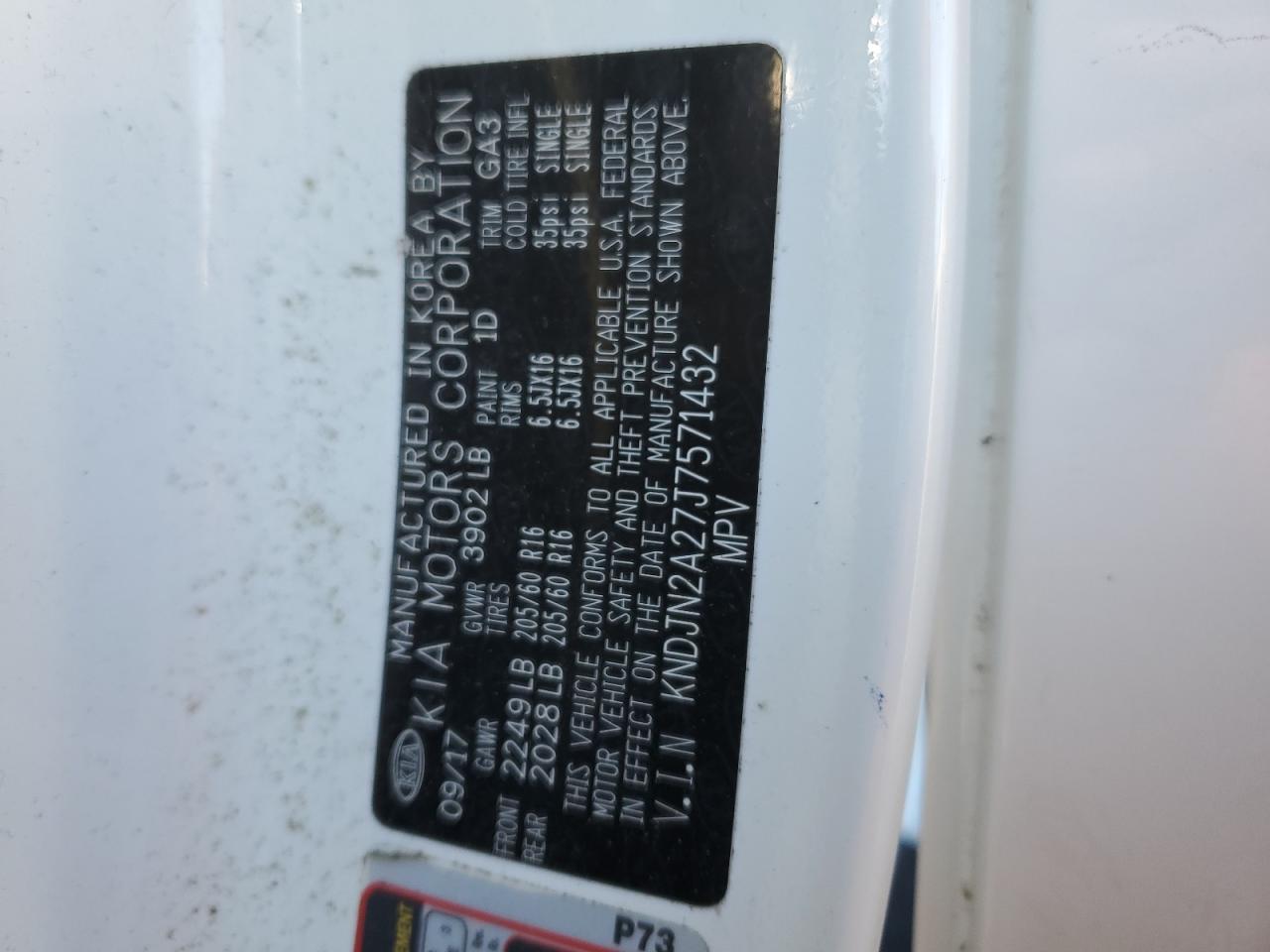 2018 KIA Soul VIN KNDJN2A27J7571432 Copart auction photo, side damage thumbnail 13