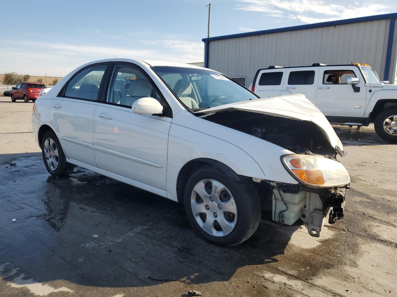2008 KIA Spectra VIN KNAFE121385526433 Copart auction photo, front end / side damage thumbnail 4