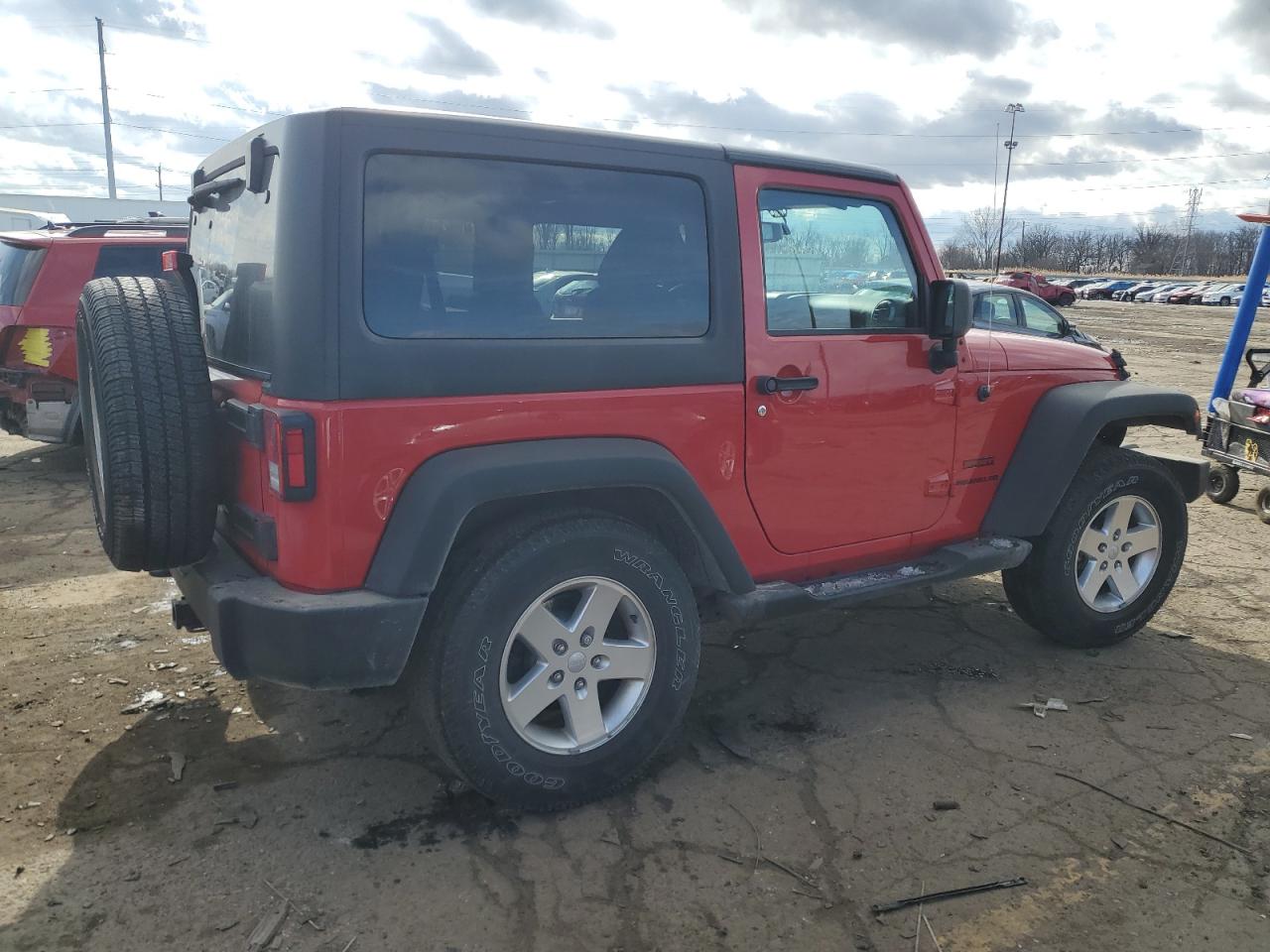 2014 Jeep Wrangler VIN 1C4AJWAG5EL155455 Copart auction photo, side / rear end damage thumbnail 3