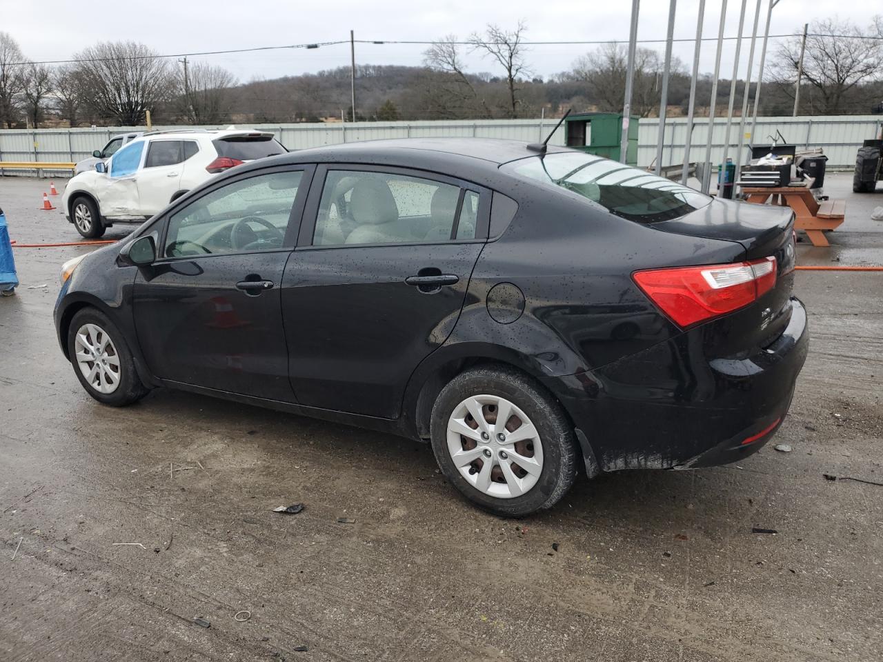 2013 KIA Rio VIN KNADM4A30D6293873 Copart auction photo, side damage thumbnail 2