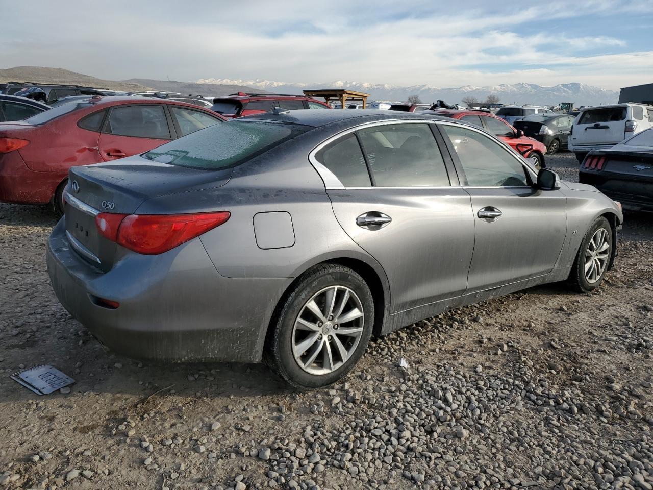 2015 Infiniti Q50 VIN JN1BV7AR6FM398786 Copart auction photo, front end damage thumbnail 3