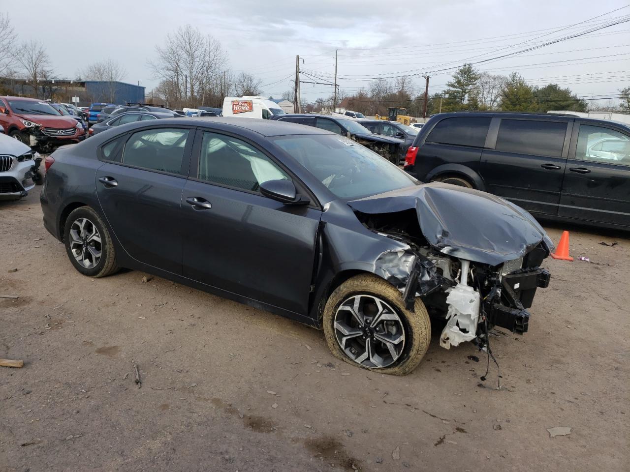 2020 KIA Forte VIN 3KPF24AD1LE173776 Copart auction photo, front end / side damage thumbnail 4