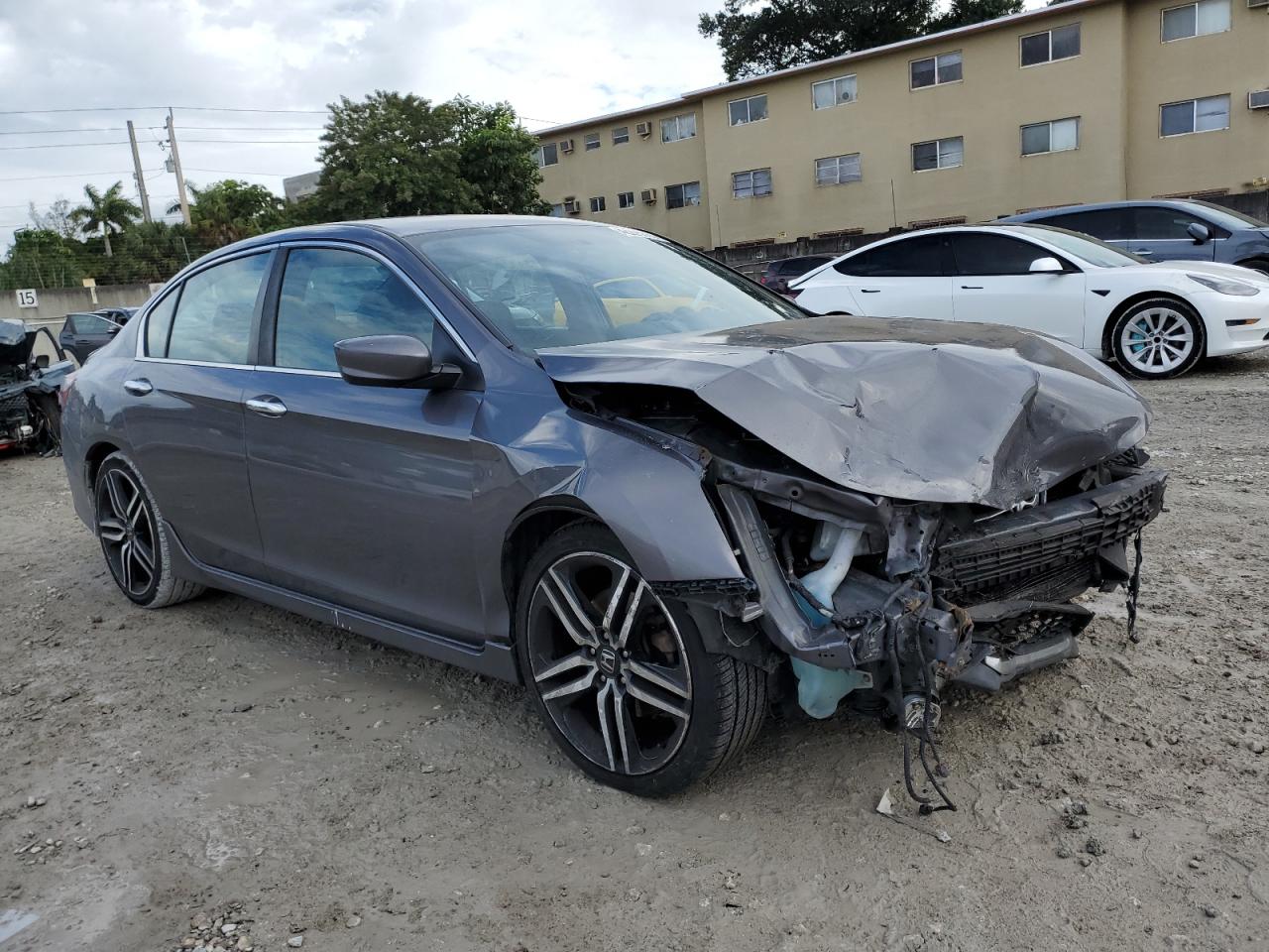 2017 Honda Accord VIN 1HGCR2F55HA013108 Copart auction photo, front end / mechanical damage thumbnail 4