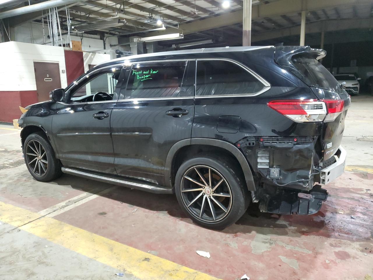 2017 Toyota Highlander VIN 5TDJZRFH3HS521525 Copart auction photo, front end / rear end damage thumbnail 2