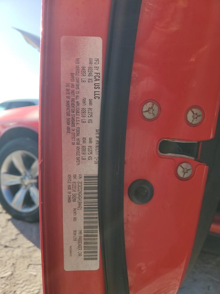 2016 Dodge Challenger VIN 2C3CDZAG4GH184421 Copart auction photo, side / rear end damage thumbnail 13