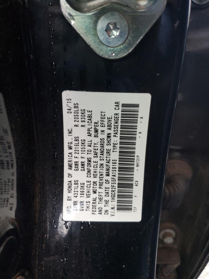 2015 Honda Accord VIN 1HGCR2F55FA159165 Copart auction photo, front end damage thumbnail 12
