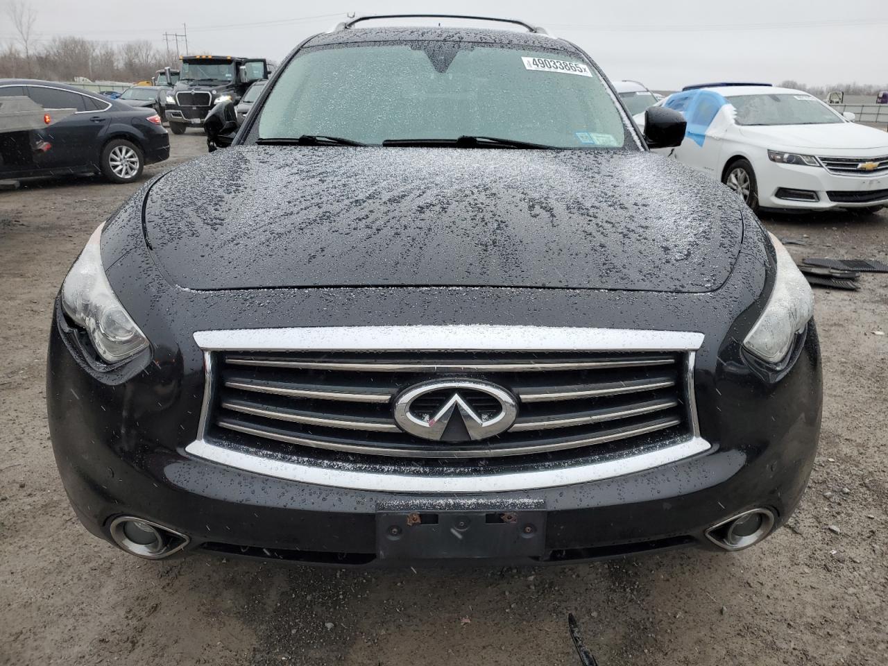 2013 Infiniti FX VIN JN8CS1MW4DM174748 Copart auction photo, front end / side damage thumbnail 5