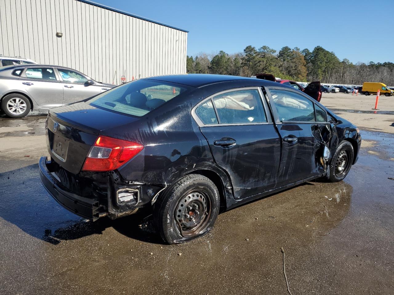 2012 Honda Civic VIN 19XFB2E53CE071418 Copart auction photo, all over damage thumbnail 3