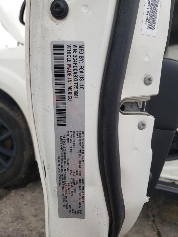 2020 Dodge Journey VIN 3C4PDCABXLT250664 Copart auction photo, all over damage thumbnail 14