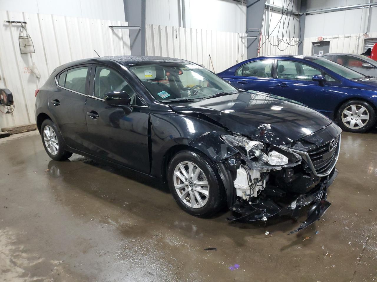 2016 Mazda 3 VIN 3MZBM1K76GM243667 Copart auction photo, front end / side damage thumbnail 4