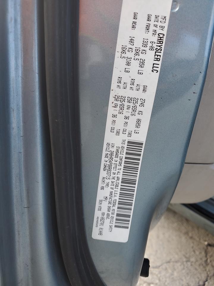 2008 Chrysler Town & Country VIN 2A8HR54P88R833715 Copart auction photo, front end / mechanical damage thumbnail 13