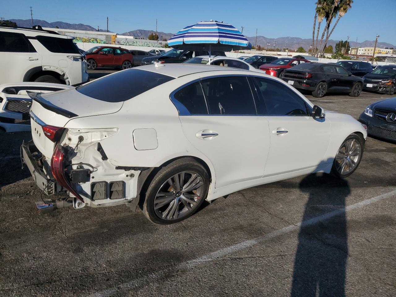 2019 Infiniti Q50 VIN JN1EV7AP3KM542171 Copart auction photo, undercarriage / all over damage thumbnail 3