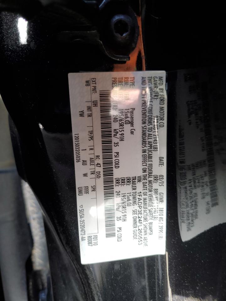 2015 Ford Focus VIN 1FADP3E24FL260553 Copart auction photo, front end damage thumbnail 13