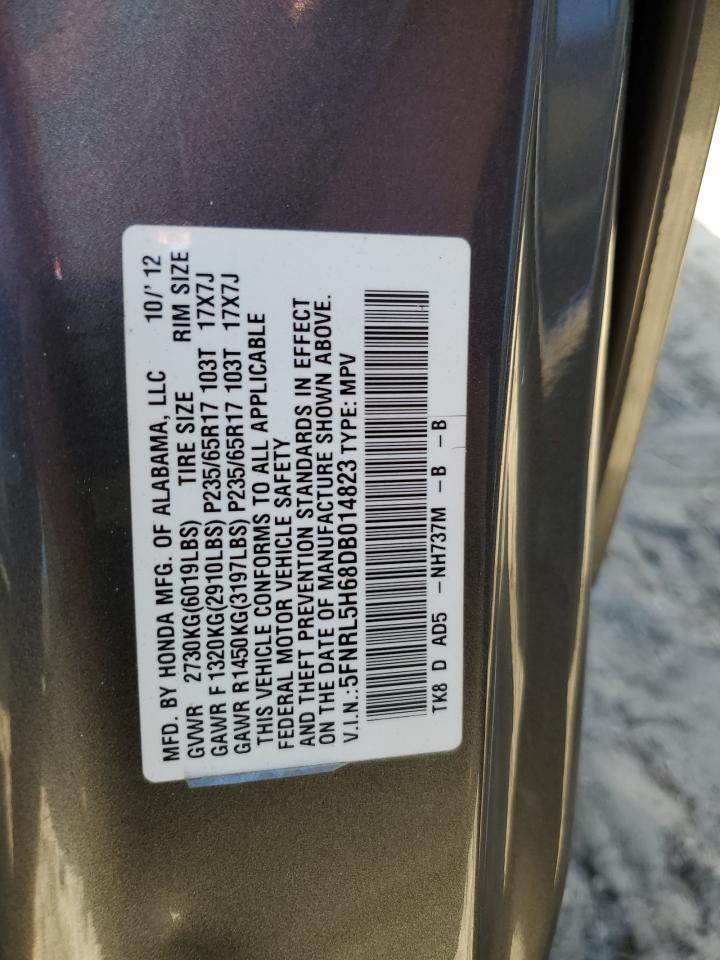 2013 Honda Odyssey VIN 5FNRL5H68DB014823 Copart auction photo, front end damage thumbnail 13