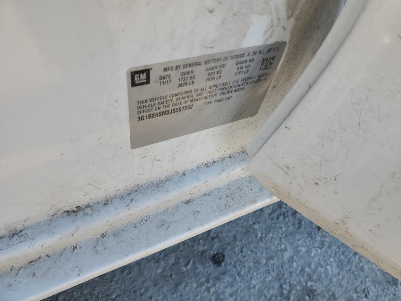2018 Chevrolet Cruze VIN 3G1BE6SM3JS557582 Copart auction photo, front end damage thumbnail 14