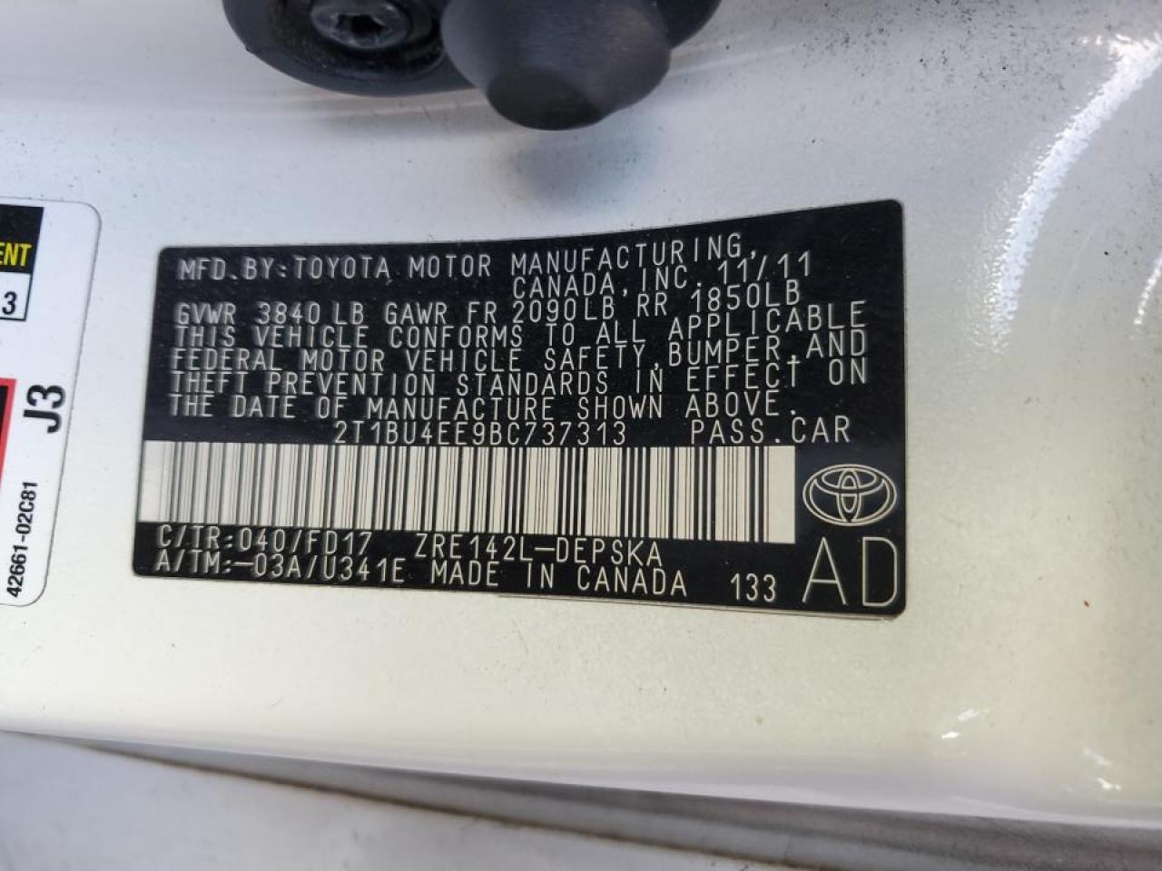 2011 Toyota Corolla VIN 2T1BU4EE9BC737313 Copart auction photo, rear end / all over damage thumbnail 12