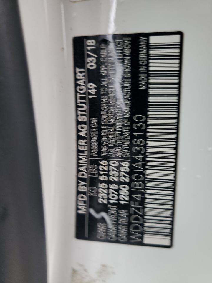 2018 Mercedes-Benz E-klasse VIN WDDZF4JB0JA438130 Copart auction photo, rear end / side damage thumbnail 13