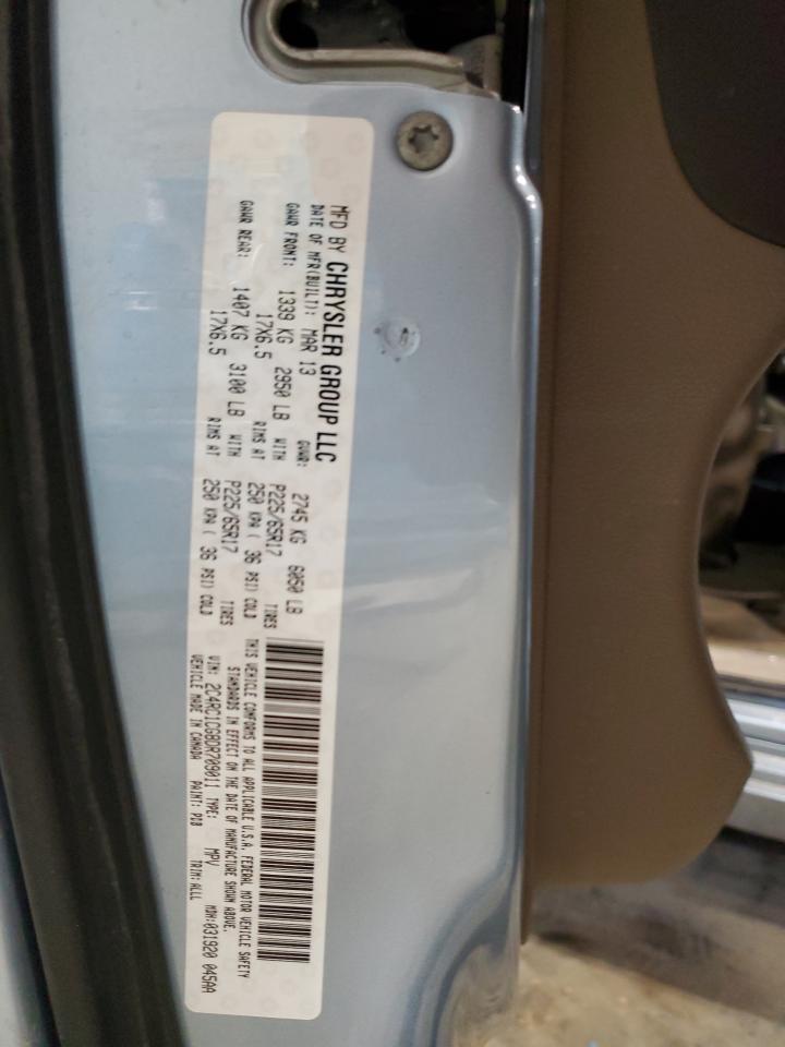 2013 Chrysler Town & Country VIN 2C4RC1CG8DR709011 Copart auction photo, rear end / minor dent/scratches damage thumbnail 13